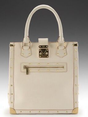 Louis Vuitton L'Imprevisible Tote Bag in White Suhali and Smooth Studded Leather